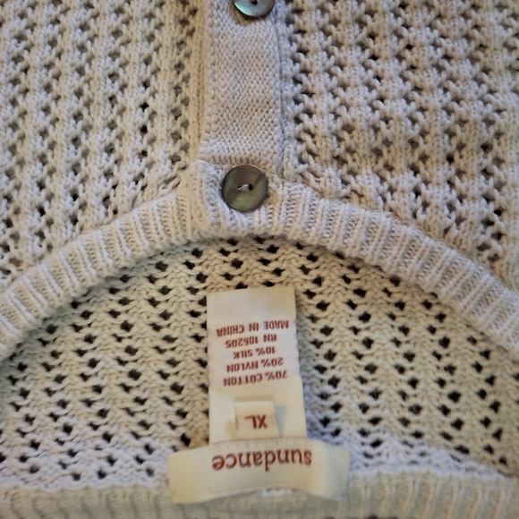 Sundance Double Pocket Knit Cardigan Sweater with Mother of Pearl Shell Buttons. - Picture 7 of 11